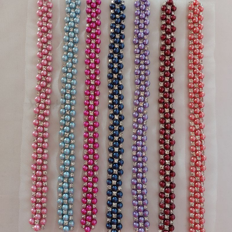 payet rangkai mutiara permata sewaroski || payet rangkai jahit sintetis resin || mute jahit aksesori