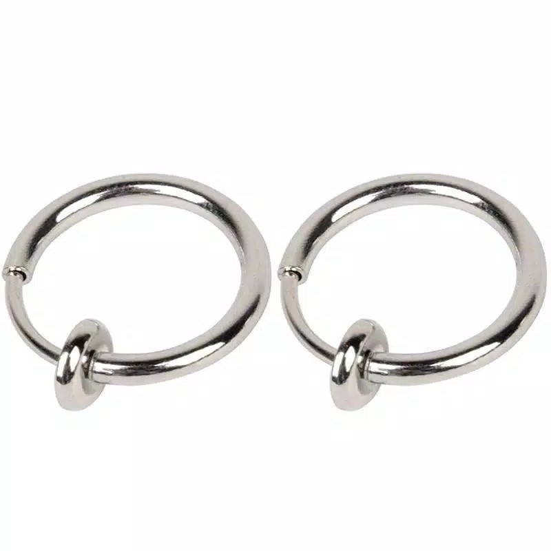 [COD] 1Pasang Anting Telinga Ring Jepit/Clip on Model Korea - Tanpa Lubang Tindik