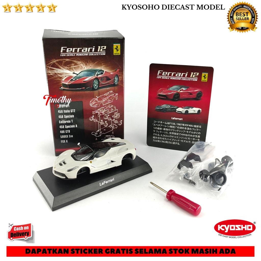 Kyosho Diecast Model Collection LaFerrari Putih Timothy Diecast