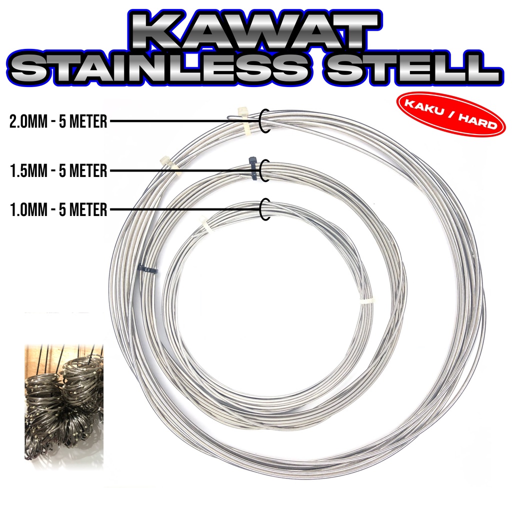 Kawat Stainless Tipe Kaku / Hard 304 1,2 1,5 2,0 mm Lure Fishing Jigging Minnow