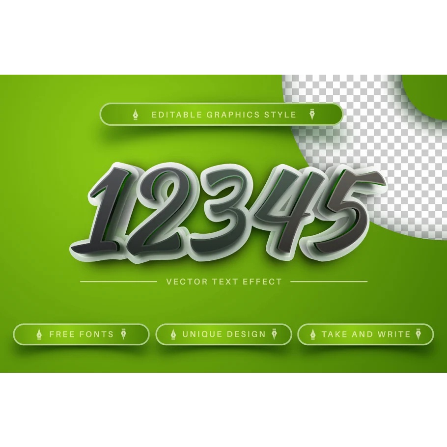 3d Green Editable Text Effect