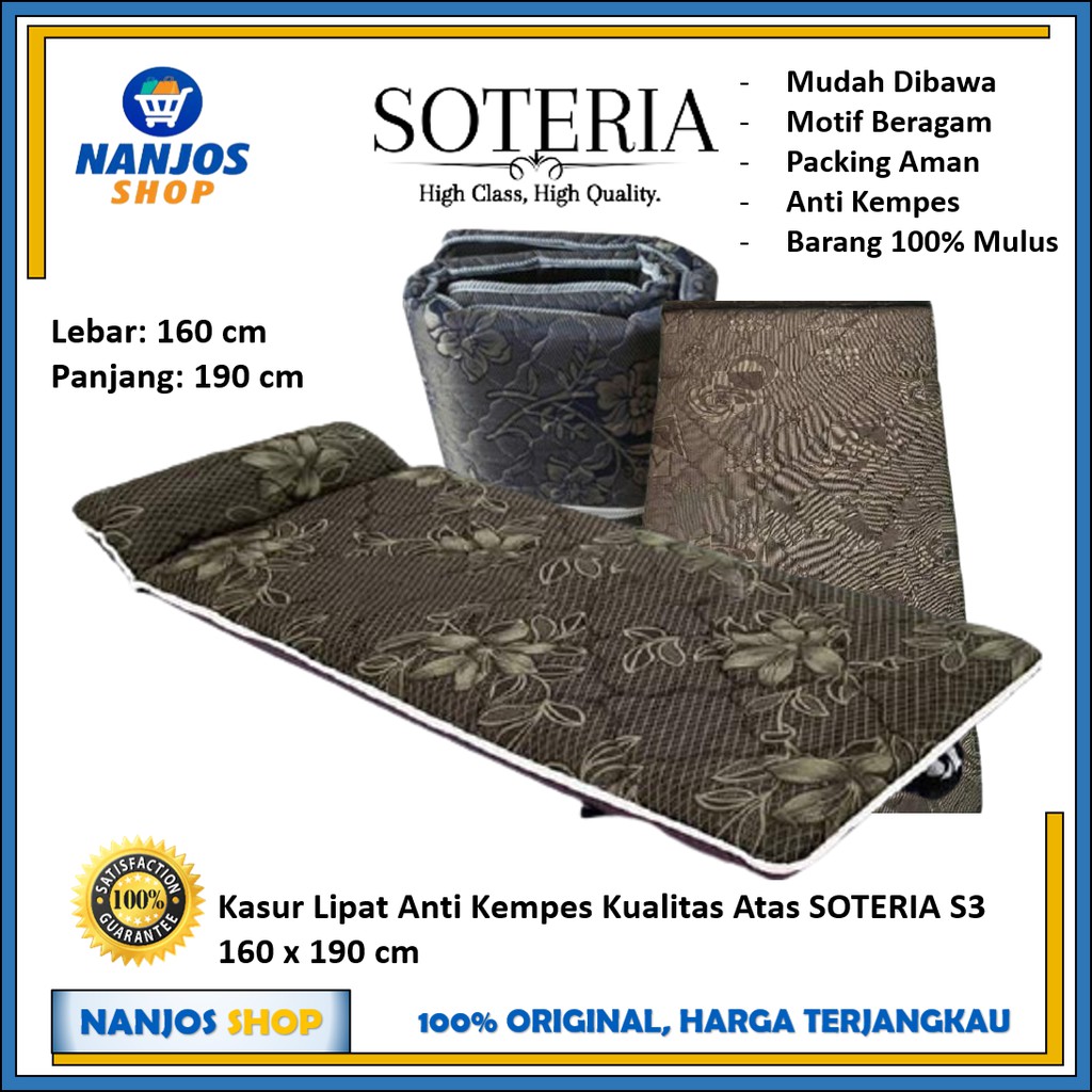 [FREE ONGKIR &amp; BISA COD] Kasur Lipat Tebal Anti Kempes / Kasur Busa / Matras / Kasur Lipat / Kasur Lipat  cm Nanjos Shop