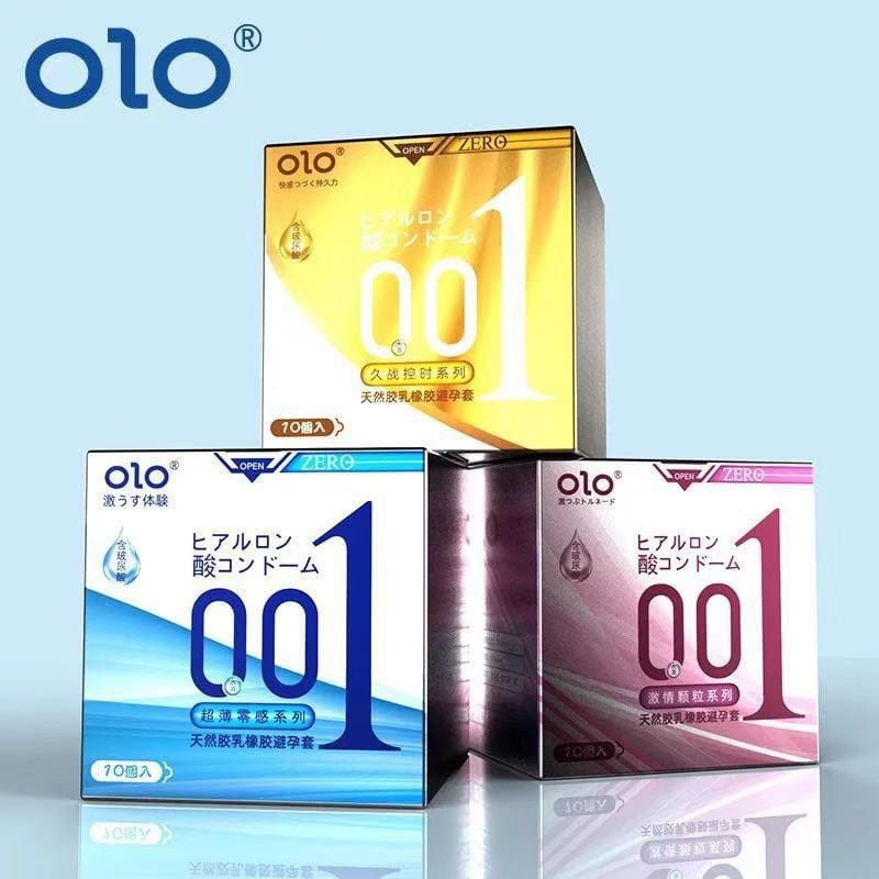 Condom OLO LongLasting 001 Hyaluronic Acid Condom 10/BOX Privasi Aman