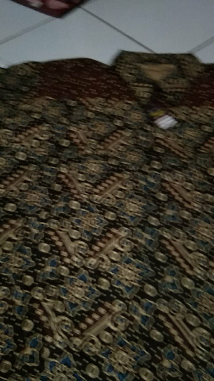 Kemeja Batik Pendek Hem Sogan Halus Original Seno Sakti Kobis Megamendung Gunungan Kipas