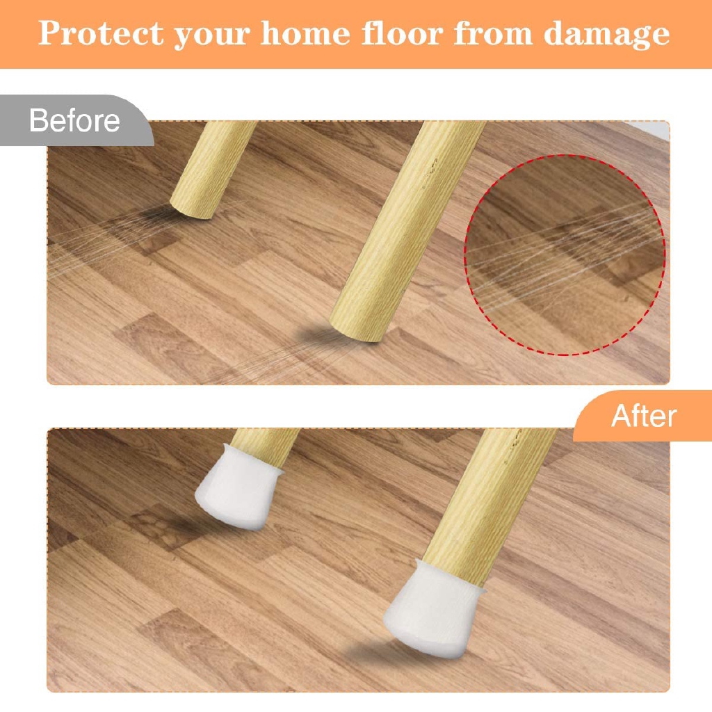 [4Pcs] [ Furniture Leg Silicone Protection Covers ] [ Anti-Slip Table Chair Legs Caps For Prevents Scratches and Noise ]