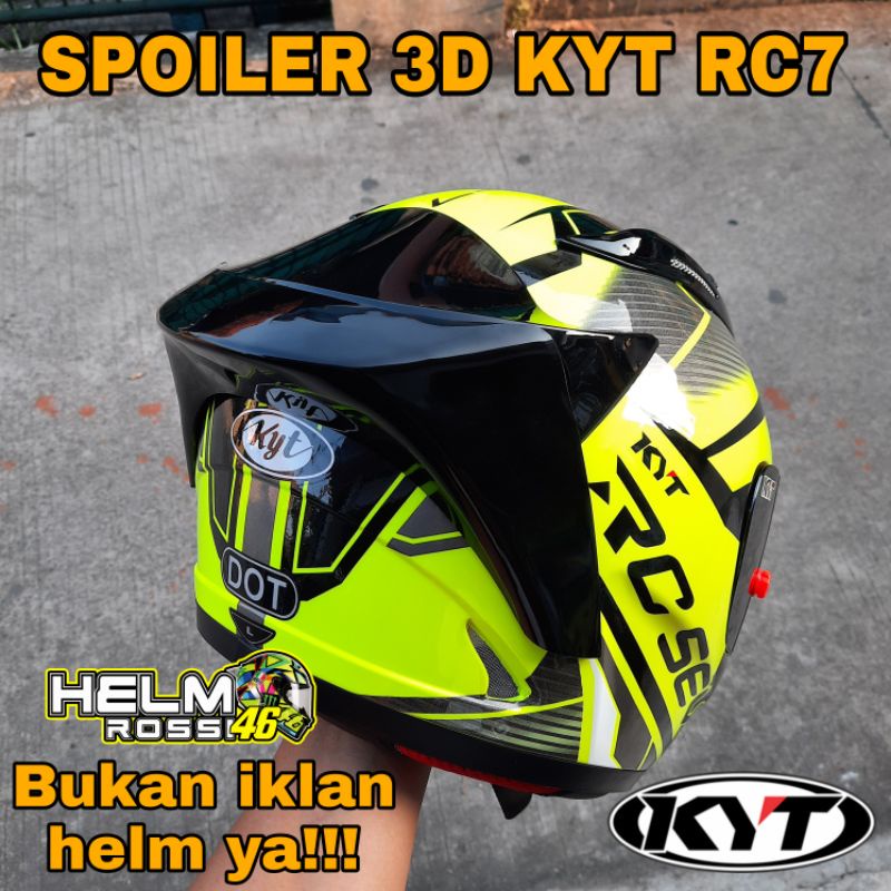 Spoiler 3D Helm KYT RC7 RC 7 RC SEVEN Smoke Hitam Bening sudah termasuk 3M DOUBLE tape tinggal pasang