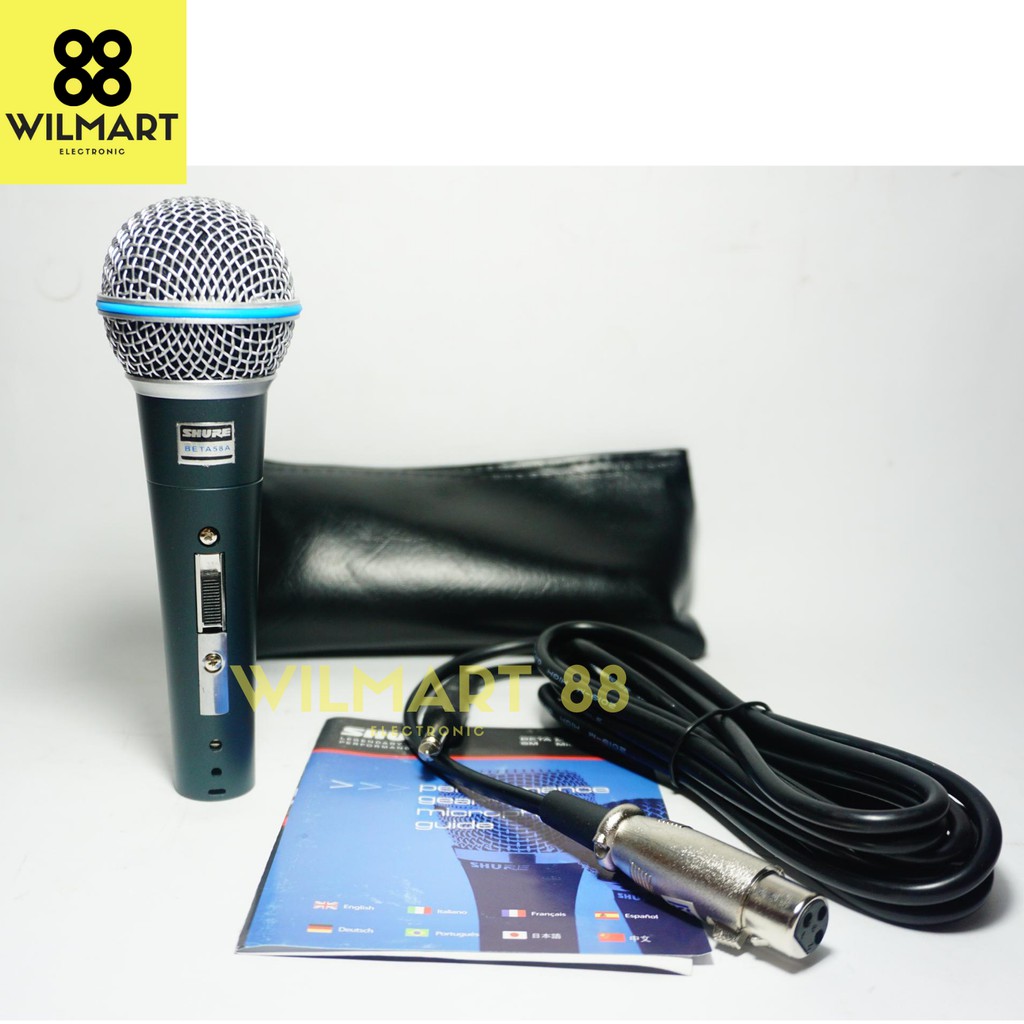 Mic Kabel Beta 58 SK BT58 Vocal Microphone - BETA 58A SK - Supercardoid - Dynamic (Saklar)