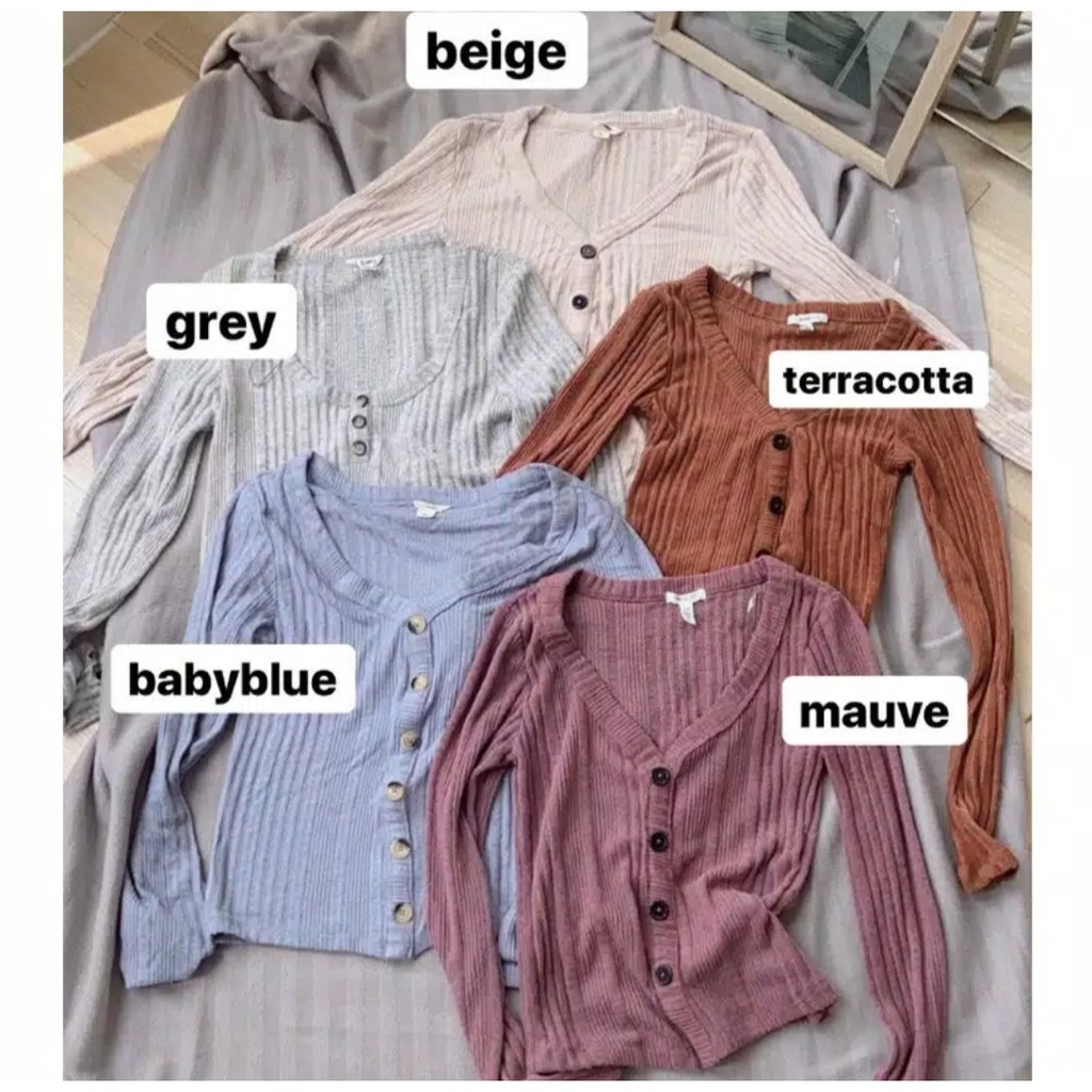 AEROPOSTALE KNITTED BUTTON LONGSLEEVE, SWEATER