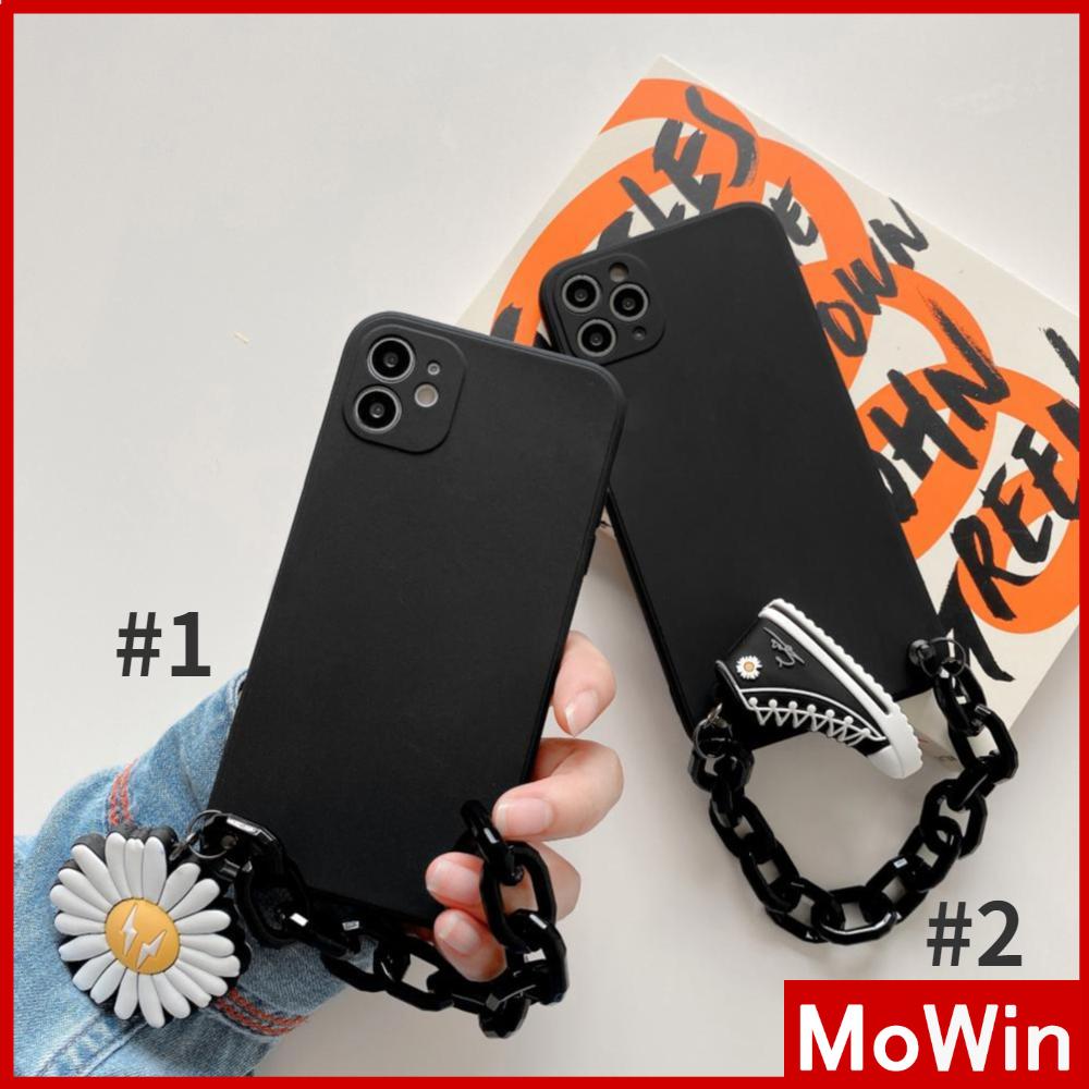 Mowin - iPhone Case Silicone Soft Ca   se Square Edge Black