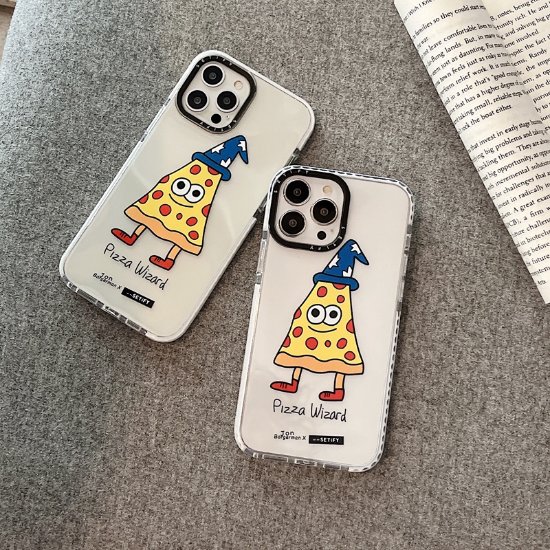 Casing Soft Case Motif Pizza Kartun Untuk iPhone 11 / 12 / 13 Promax / 7 / 8 + / X / XR / Xs Max