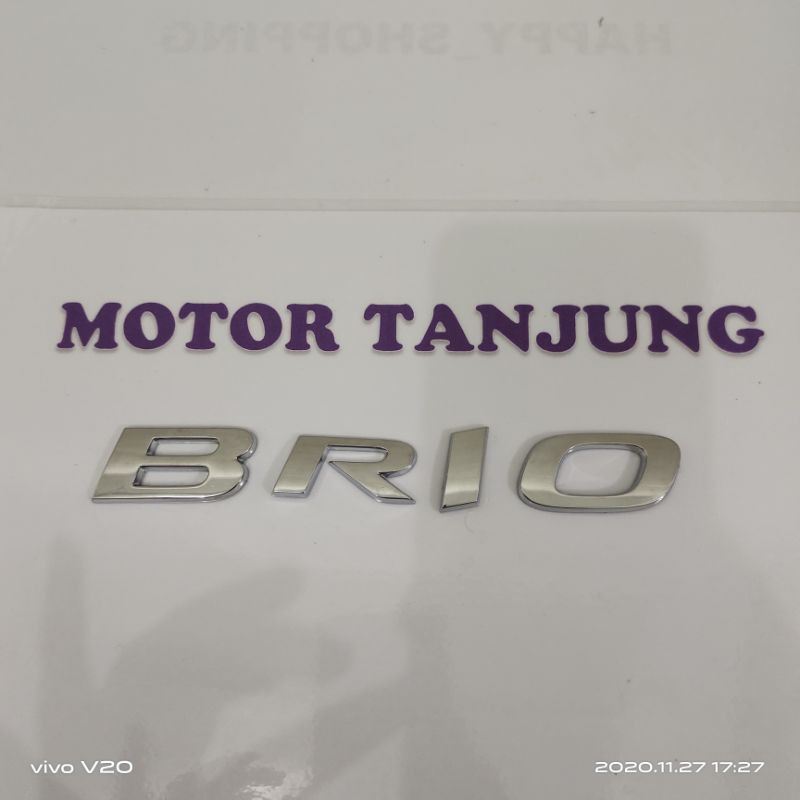 emblem tulisan BRIO pisah original chroom