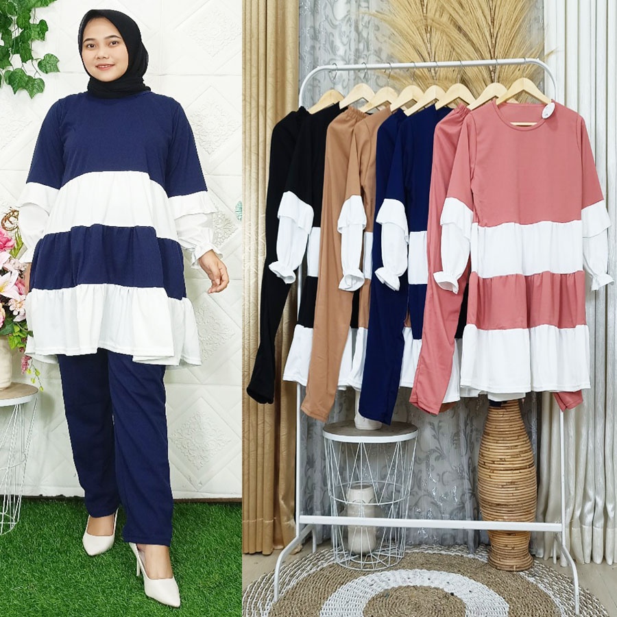 DANETA SET TUNIK DAN CELANA SETELAN WANITA GL FASHION