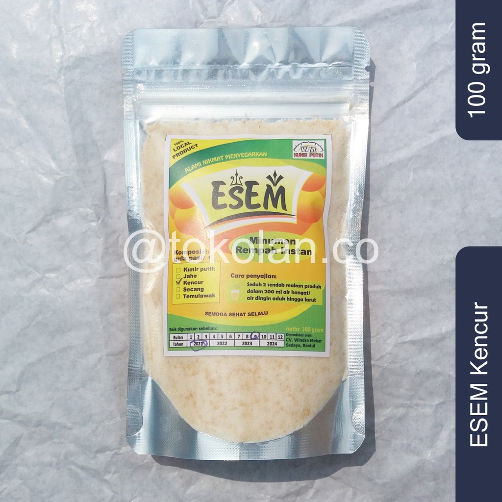

Jamu Instan ESEM KENCUR - Minuman KENCUR Instan Siap Seduh 100% Alami
