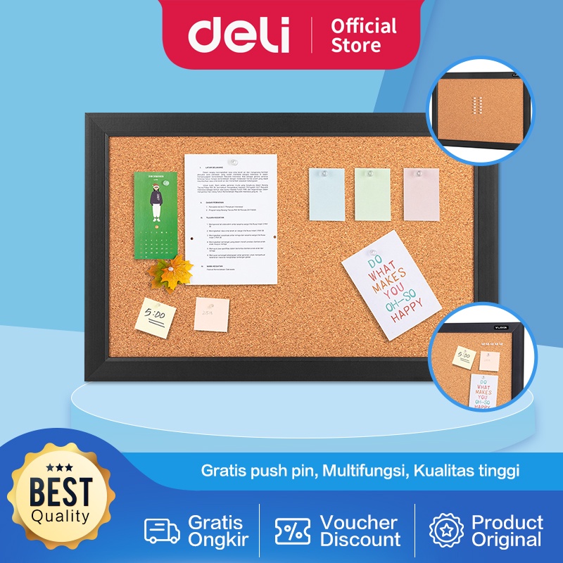 Vusign Message Board / Papan Memo 43 cm x 28 cm Gratis Push Pin VS046A