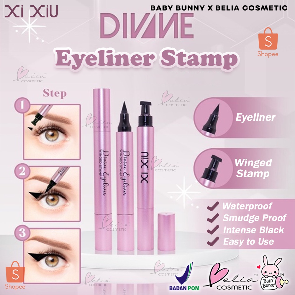 ❤ BELIA ❤ XI XIU Divine Eyeliner Stamp | 2 in1 Eyeliner | Liquid | Black | Waterproof | BPOM