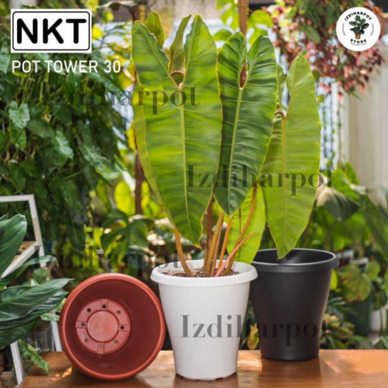 pot bunga tanaman tinggi nkt tower hitam 30cm - NKT TOWER 30 HITAM