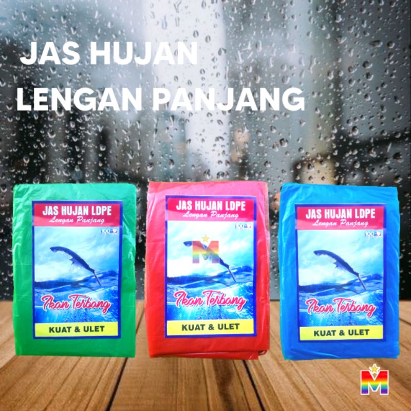 Jas Hujan Ponco Murah berkualitas bagus awet Plastik LDPE Praktis Lengan Panjang Raincoat