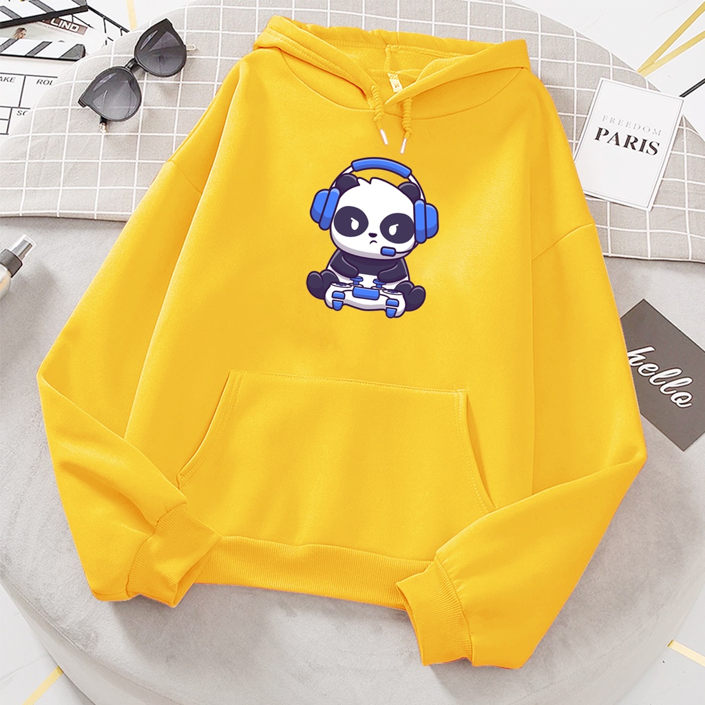 Sweater hoodie anak perempuan PANDA GAMERS baju anak cowok cewek lucu