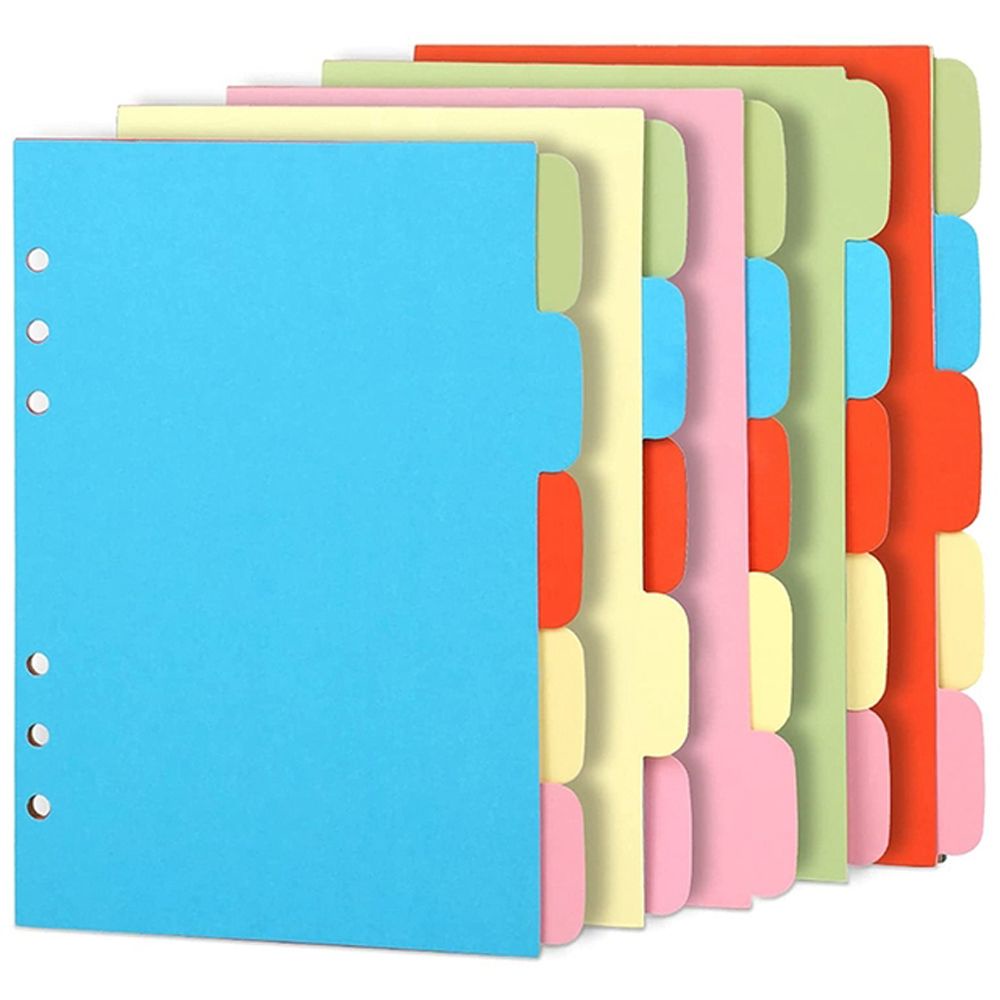 Lanfy 5pcs / Set Kertas Isi Ulang Indeks Binder A5 A6 A7 Aneka Warna