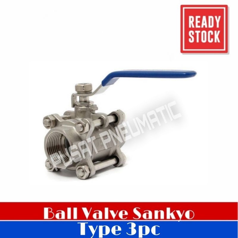 Jual Stop Kran Ball Valve Sankyo Stainless Ss Pc Body Shopee Indonesia