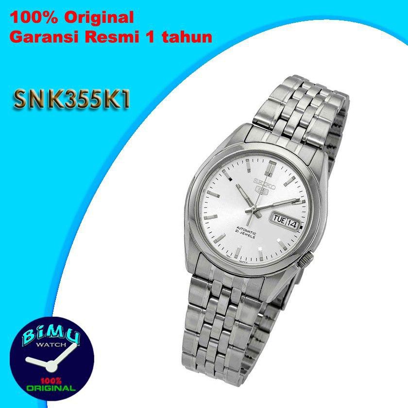 Seiko 5 SNK355K1 Automatic Silver Dial - Jam Pria SNK355