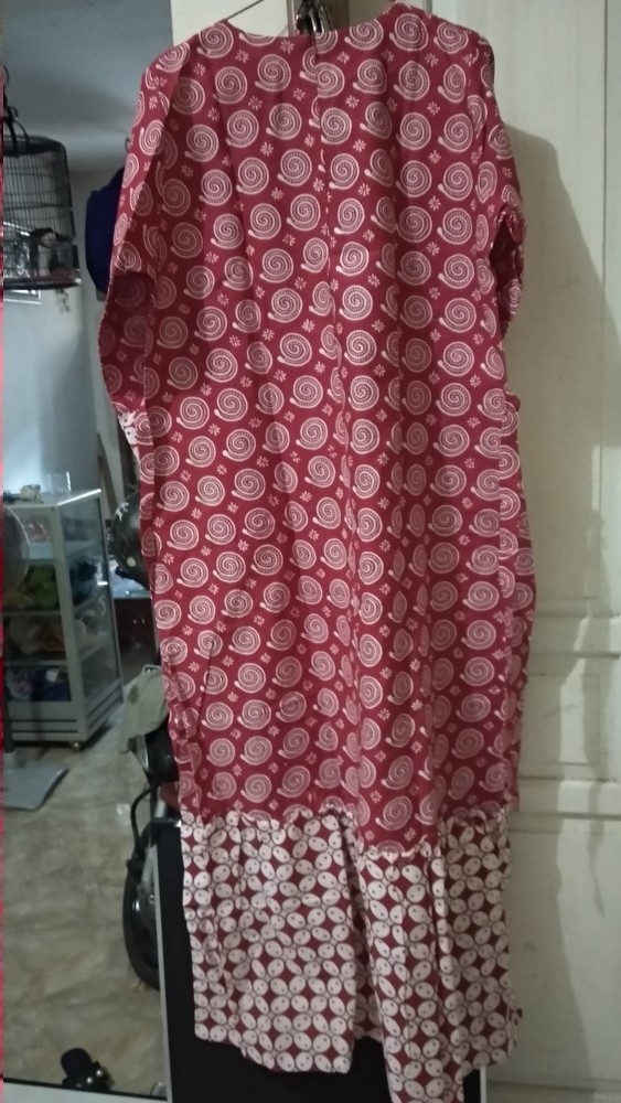 Juni Batik Gamis Batik Wanita Kombinasi Resleting Belakang All Size - Tali Samping