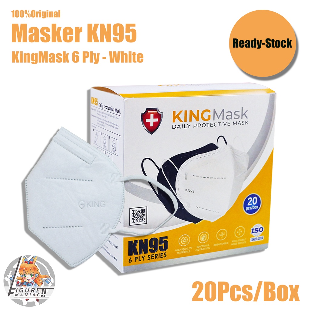 Masker King Mask KN95 6 Ply Putih Hitam Original Premium Masker KingMask isi 20 per box