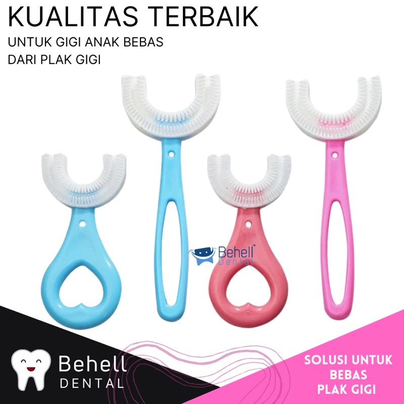 ORIGINAL SIKAT GIGI SILIKON BAYI ANAK BENTUK U //  Tooth Brush Baby Silicon Type U 360° // Sikat Gigi Anak Bayi Balita 360 Derajat Lembut // Toothbrush