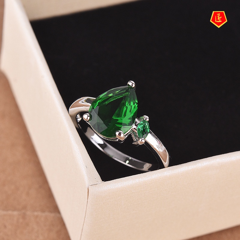 [Ready Stock]925 Silver Birthstone Ring Colored Gems Simple Personality