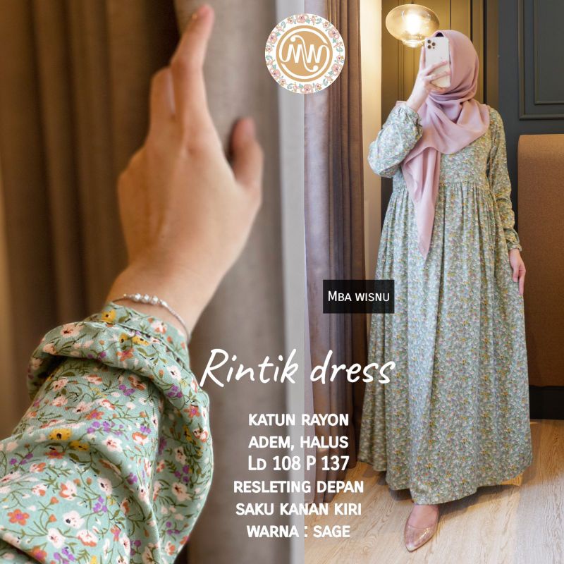 Gamis Rayon / Gesha Bunga Dottie Rintik Marsha Dress by mba wisnu Gamis Rayon Homeydress Gamis Motif