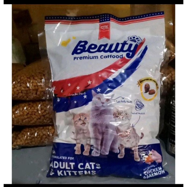 Beauty 1 Kg Repack Dry Cat Food Makanan Kucing 1kg 1kilogram