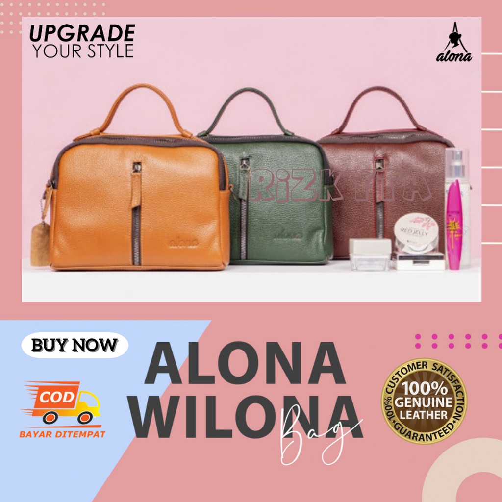 Tas Slempang Slingbag Selempang Bahu Remaja Hp Kulit Asli Fashion Wanita Cewe Cewek Kekinian Terbaru