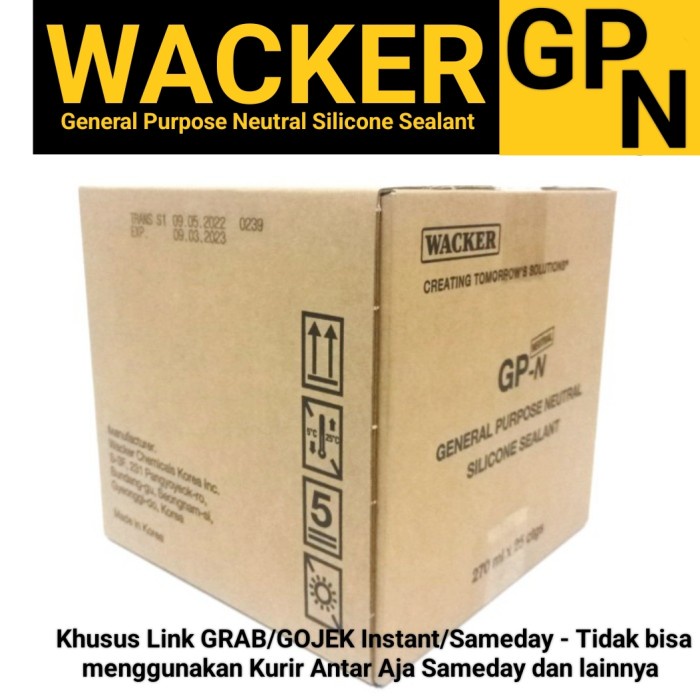 WACKER GPN/Lem Kaca Silicone Sealant Wacker GPN - Harga 1BOX/25botol