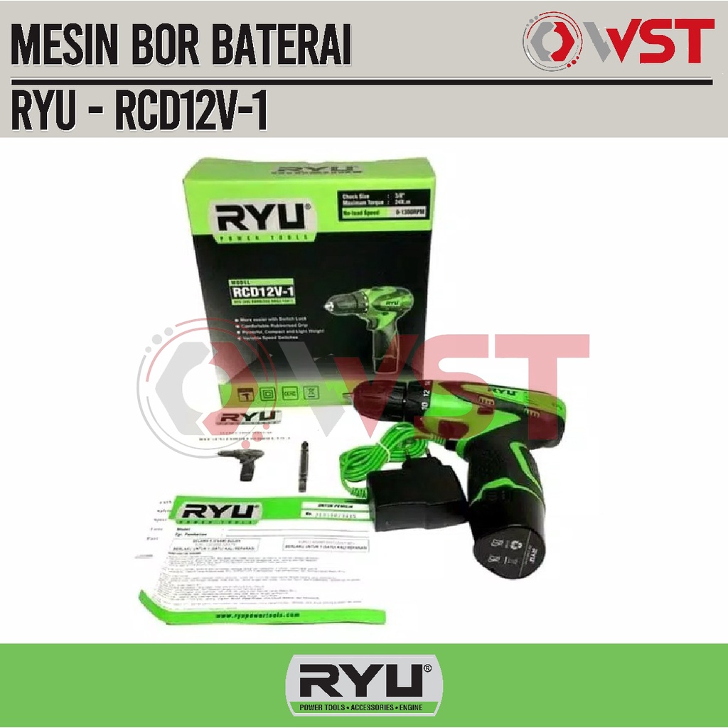 Mesin Bor Baterai RYU RCD12V-1 / Mesin Bor Cas RCD 12V-1