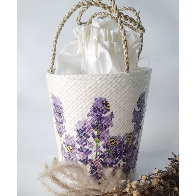 Tas Anyaman Pandan Decoupage