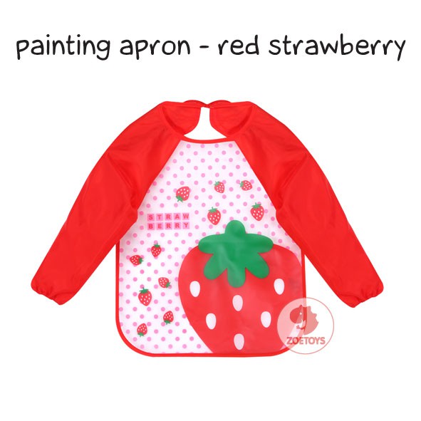 Zoetoys Painting Apron | Peralatan Melukis 2in1 untuk Baby Bib Waterproof Anak Bayi Tahan Air Spons Apron Celemek Lukis dan Baju Bayi | Kids Painting Kit