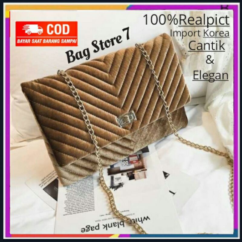 TAS SELEMPANG SLING BAG WANITA CEWEK REMAJA PEREMPUAN TALI RANTAI BATAM IMPORT ORIGINAL BRANDED PREM