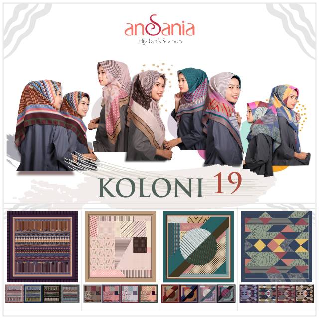 #KODIAN Jilbab Motif / Jilbab Ansania Koloni 19  / Jilbab Segi Empat / Jilbab Voal