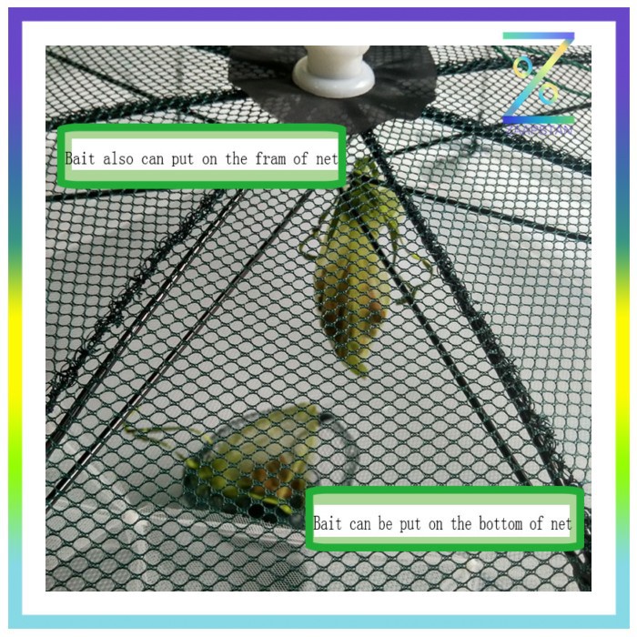 Jaring Pancing Ikan Hexagonal 10 Hole Fishing Net Trap Cage - H14572