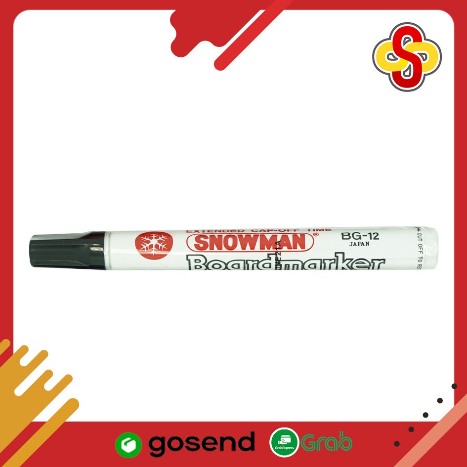 Spidol Whiteboard Marker / Spidol Papan Tulis Snowman BG-12