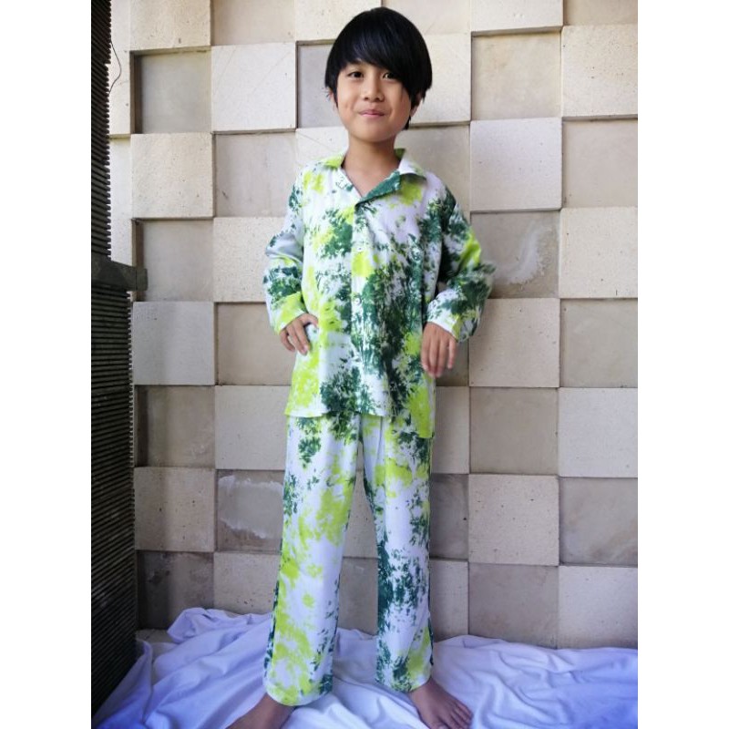 Set Pajamas Anak Tie Dye Lengan Panjang Rayon Adem dan Lembut Best Seller / PIYAMA ANAK /  TIE DYE