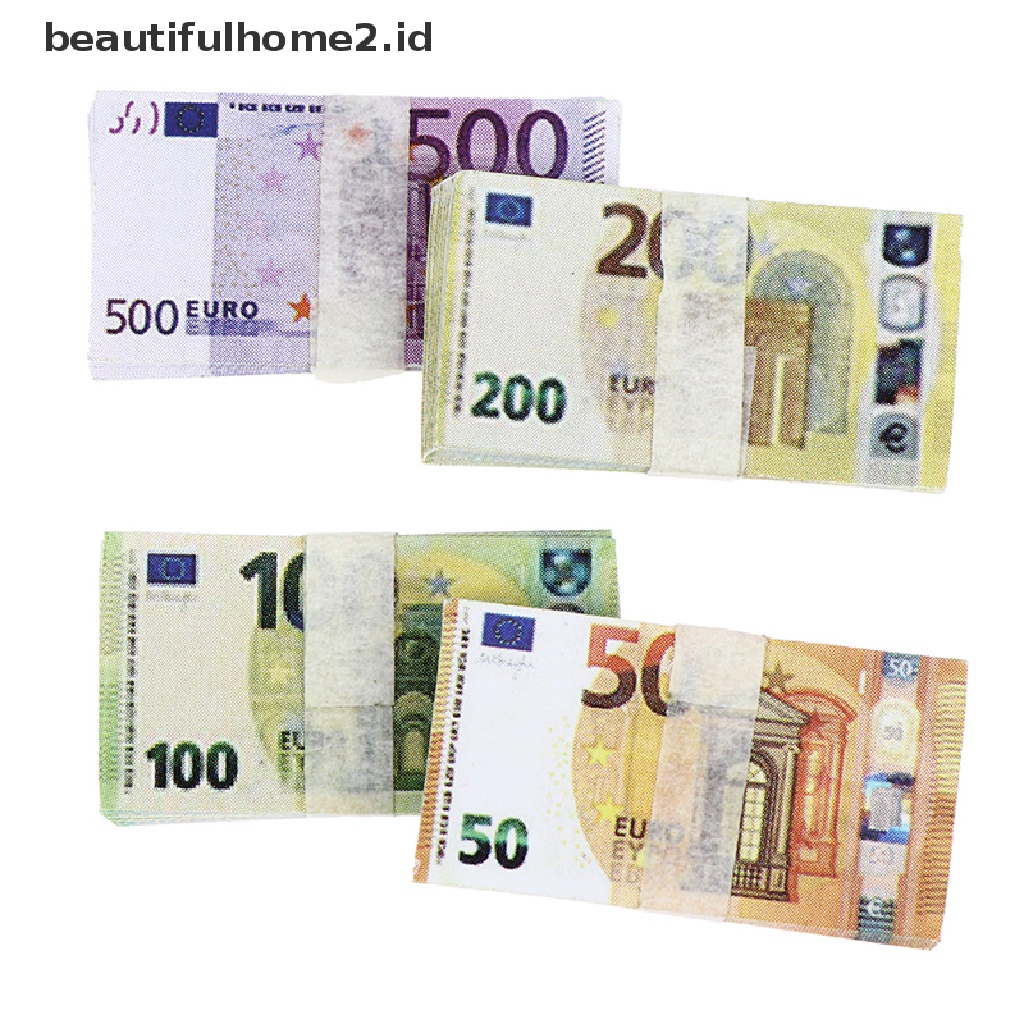 [beautifulhome2.id] 20Pcs/Set Dollhouse Pocket Euro Simulation Toy Banknote Mini Miniature Model ID