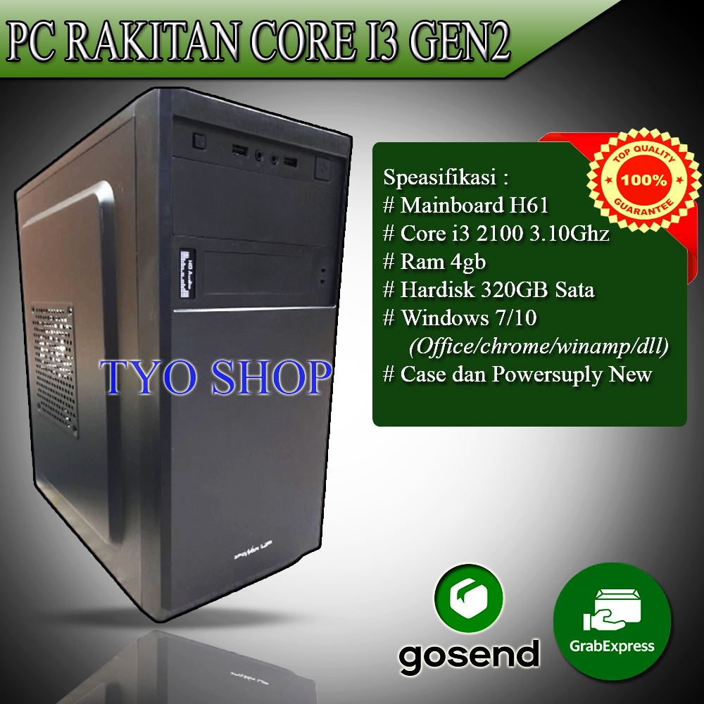 Pc Rakitan core i3 Gen2 Ram 4Gb hardisk 320Gb