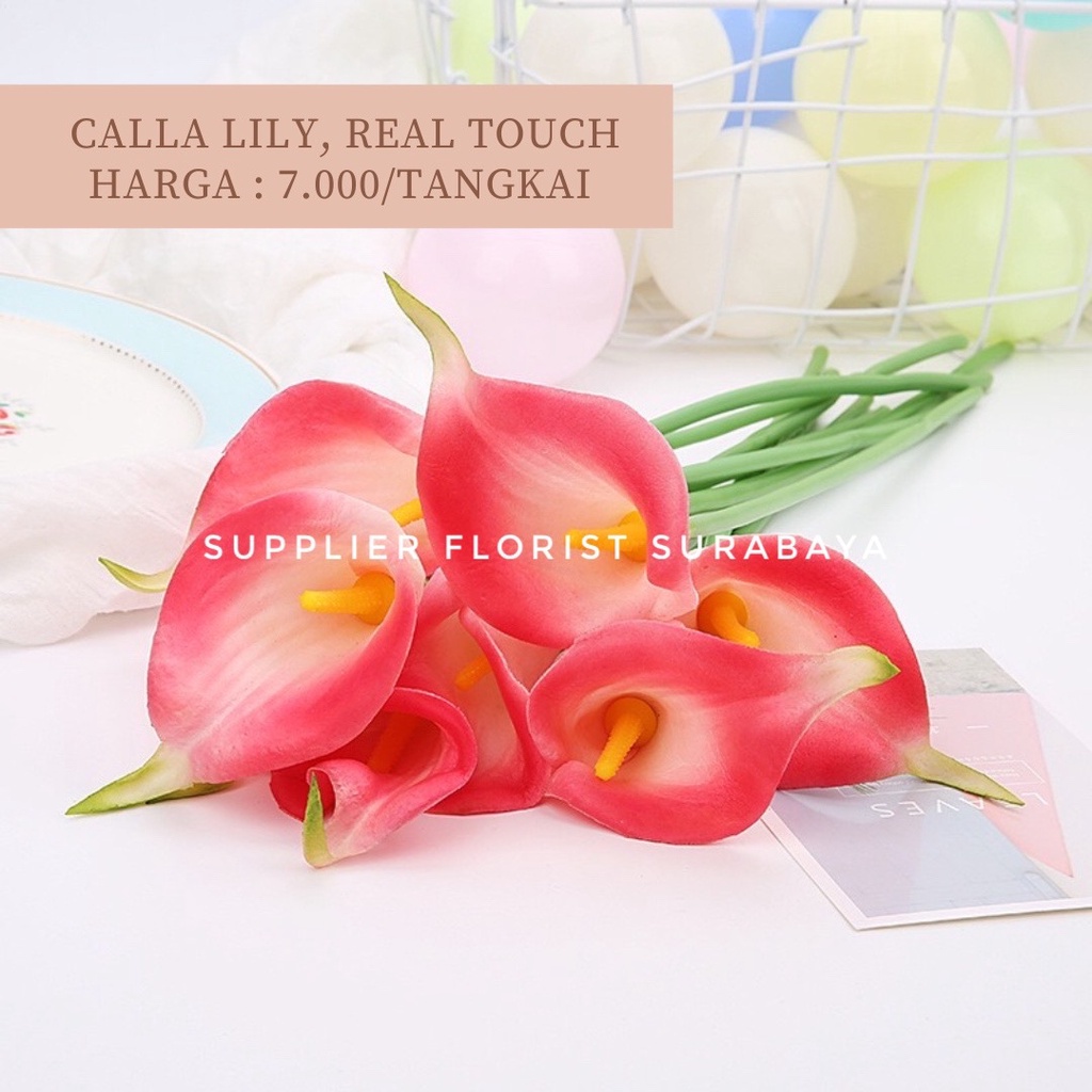 CALLA LILY CALLALILY REAL TOUCH BAHAN LATEX FOAM SUPER PREMIUM QUALITY BUNGA PALSU CALALILY ARTIFICIAL FLOWER