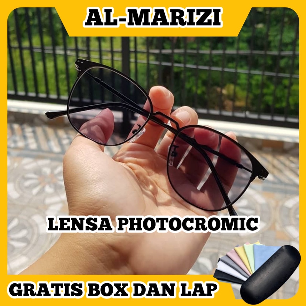 GRATIS BOX DAN LAP - KACAMATA PHOTOCROMIC BERUBAH WARNA UNISEX WANITA/PRIA