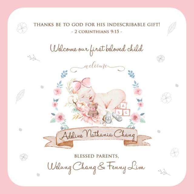

Thanks Card Hampers Label Tag Newborn Birthday CUSTOM