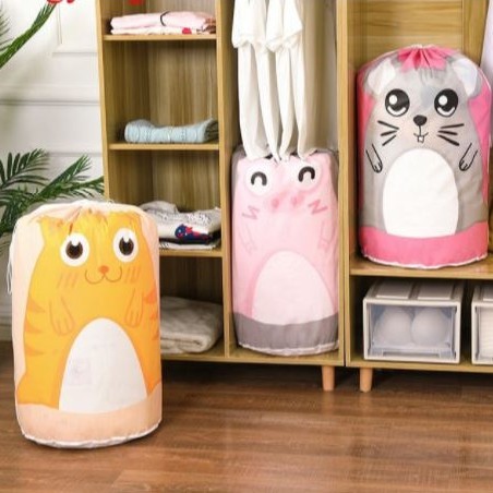 BABEE - TAS ORGANIZER BANTAL SELIMUT PAKAIAN UKURAN BESAR MOTIF KARTUN / TEMPAT SARUNG BEDCOVER