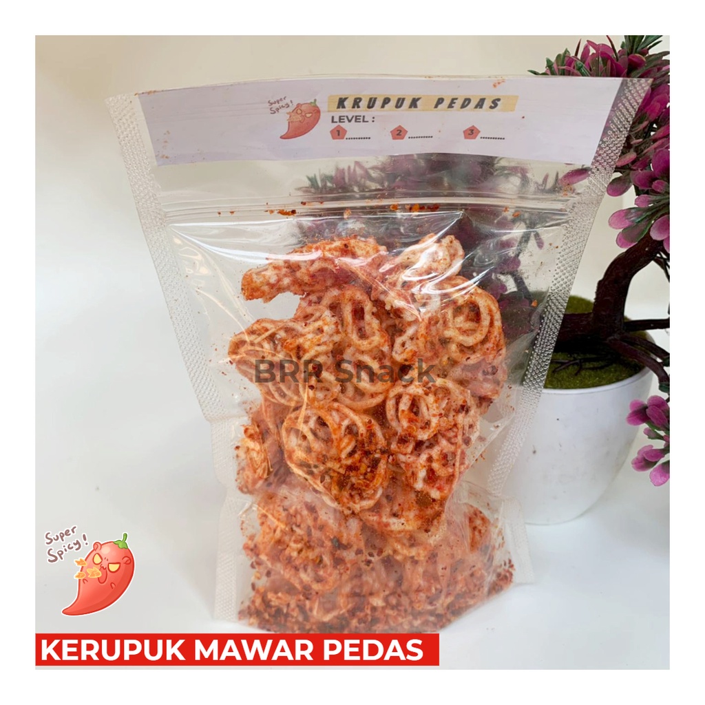 

Krupuk Semi bantet seblak Mawar pedas daun jeruk 65 gram