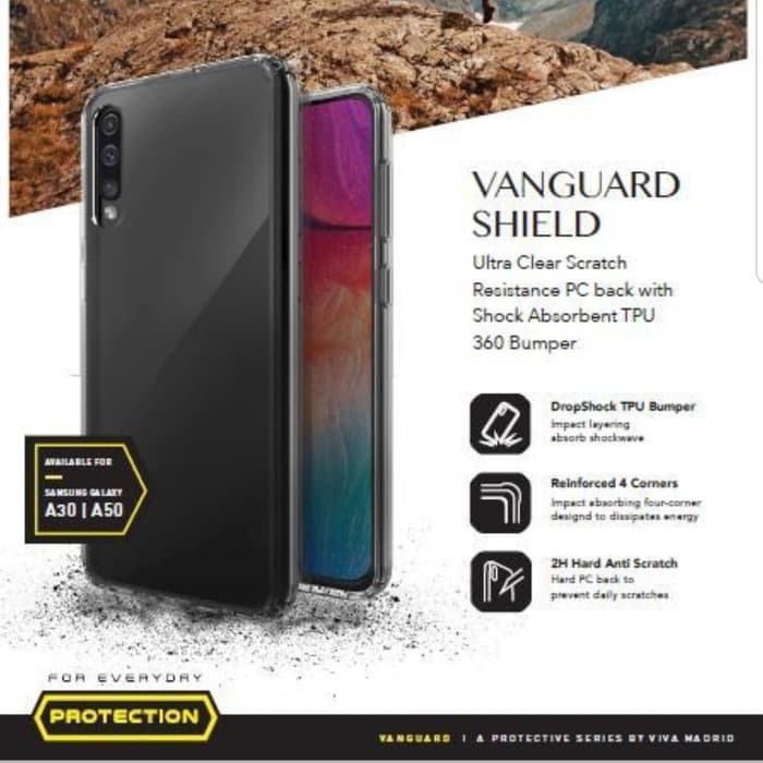 VIVA MADRID VANGUARD SHIELD HYBRID CASE CASING GALAXY A50 2019 CLEAR