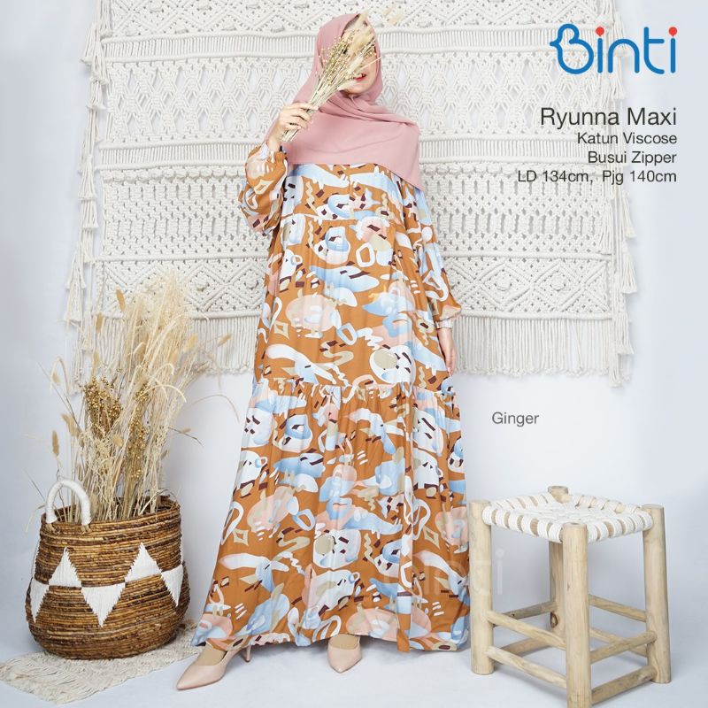 COD ORIGINAL BINTI GAMIS JUMBO ENDA FUNI ALBINA AGREA BUSUI JUMBO BIGSIZE LD 135 FIT XXXL GAMIS MUSLIM BIGSIZE MOTIF BUNGA-Ginger Ryunna